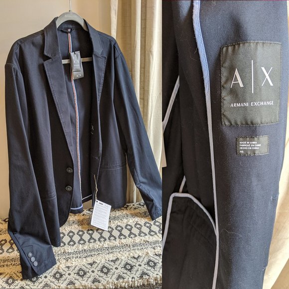 Armani Exchange men's summer blazer - navy - Picture 1 of 8
